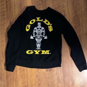 & Other Stories Black Crewneck Sweater with Gold and Silver Print